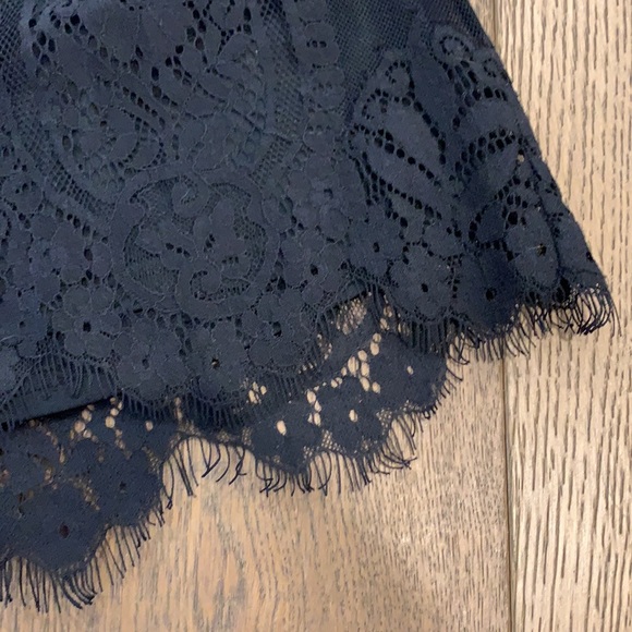 Blu Pepper Black Lace Romper, deep V. size small. - Picture 4 of 5